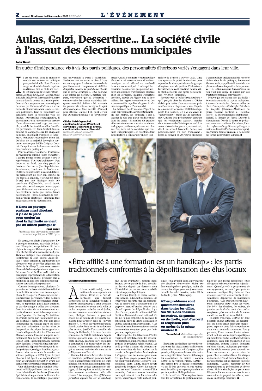 Aulas, Galzi, Dessertine… La société civile à l’assaut des élections municipales