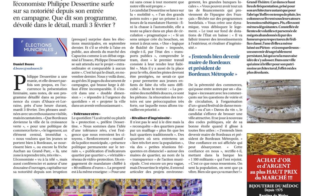 Philippe Dessertine, sûr de sa bonne étoile, à l&rsquo;heure du projet