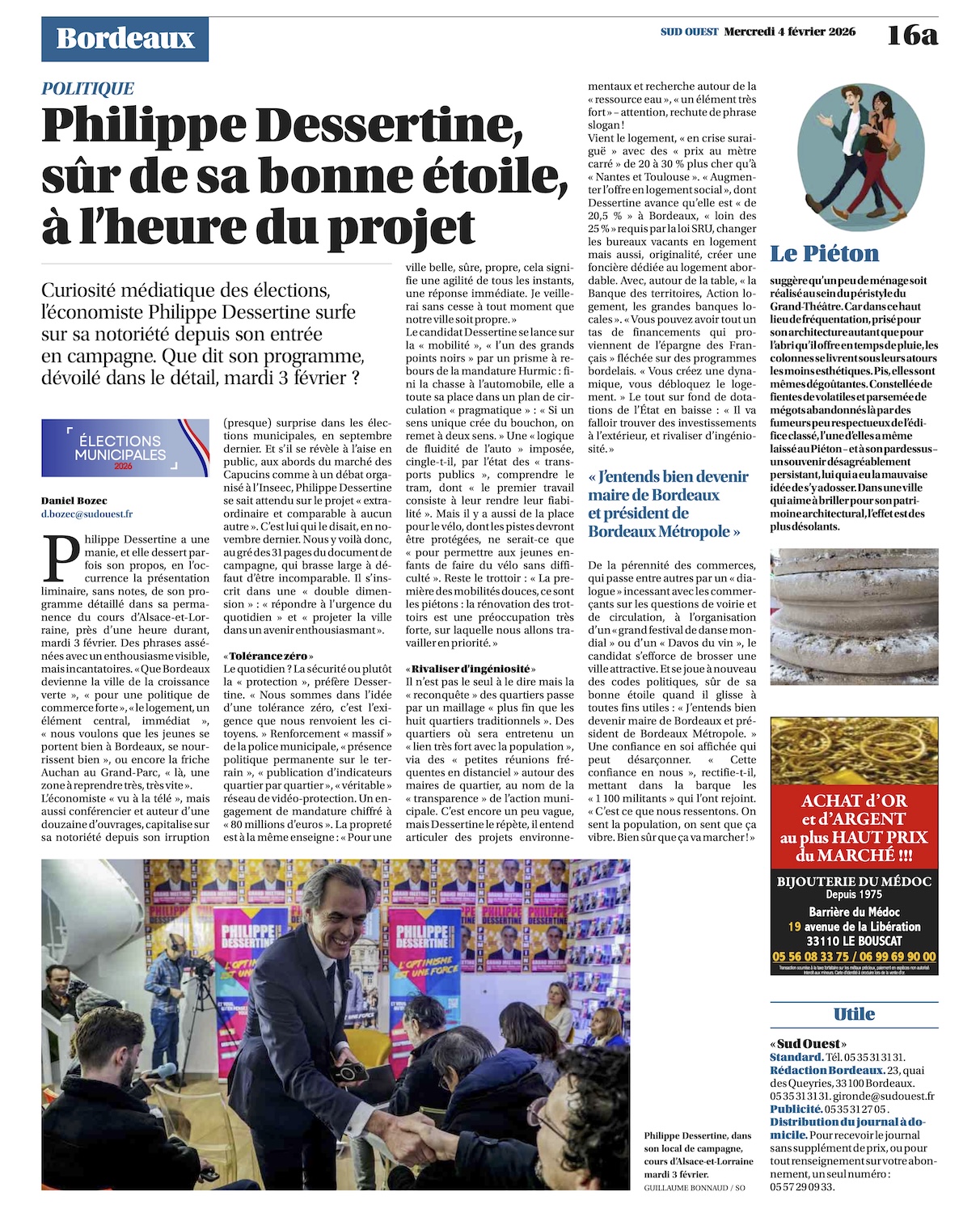 Philippe Dessertine, sûr de sa bonne étoile, à l&rsquo;heure du projet