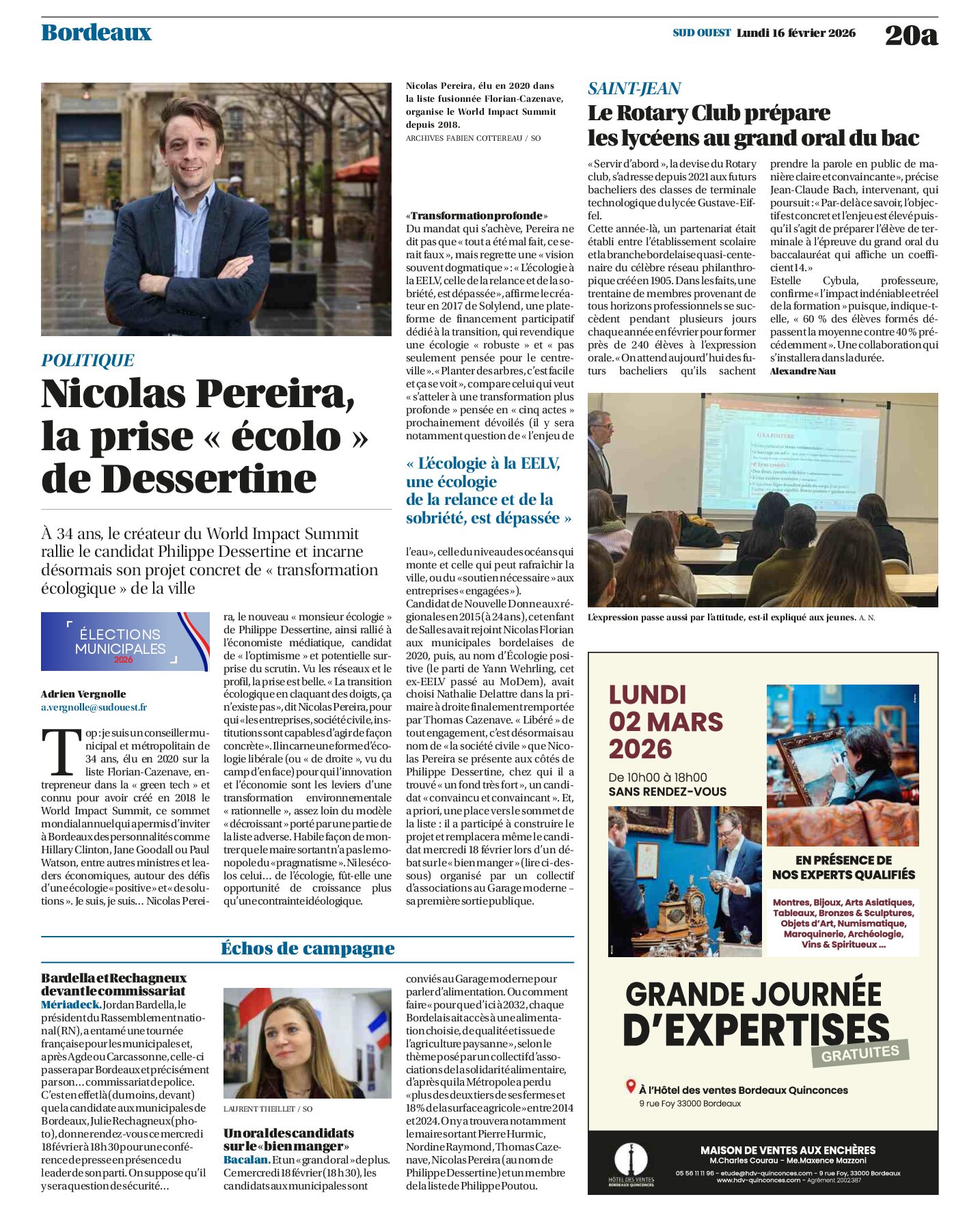 Municipales 2026 à Bordeaux : Nicolas Pereira, la bonne prise « écolo » de Dessertine