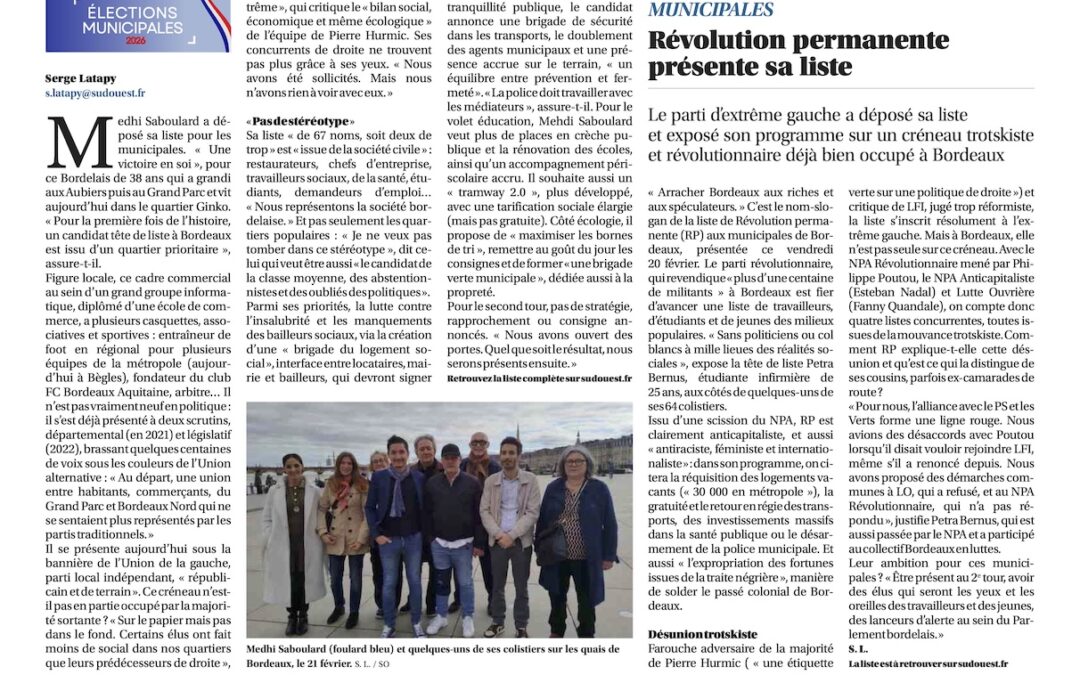 Municipales à Bordeaux : le show Dessertine devant un Fémina comble