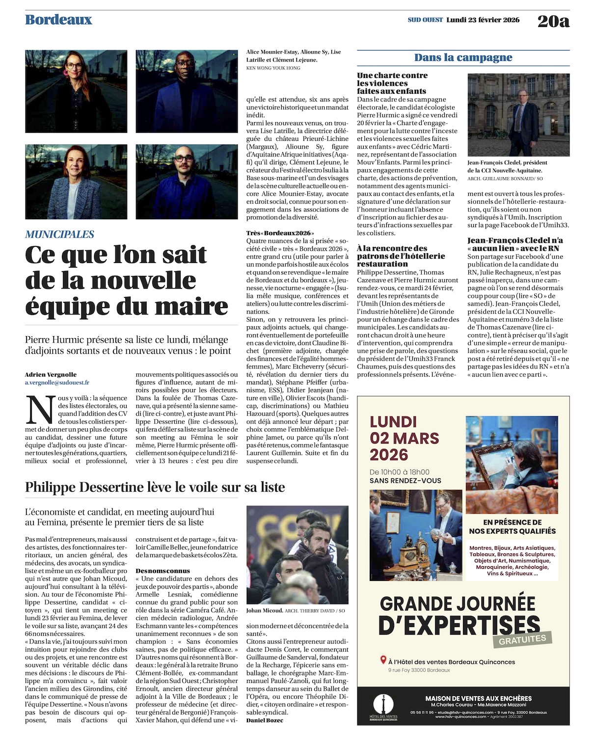 Municipales 2026 à Bordeaux. Des entrepreneurs, des artistes, des médecins, un général et un ex-footballeur pro : Dessertine lève le voile sur sa liste